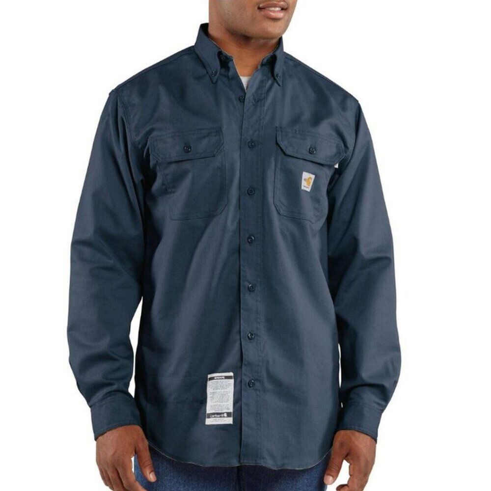 NWT CARHARTT Shirt Men's 3XL Classic Long Sleeve Twill Work Top Dark Navy Plus